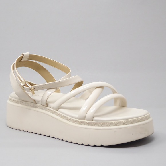 Michael Kors Issa Women's Platform Sandals Strappy Cream Size 9M - Picture 1 of 9